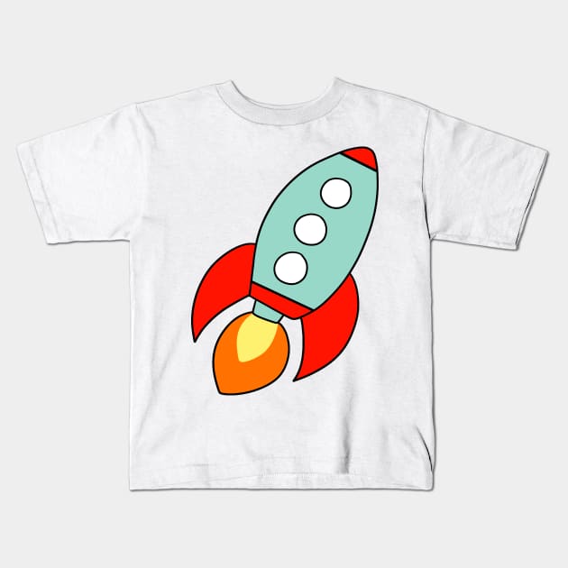 Rocket Ship Kids T-Shirt by saradaboru